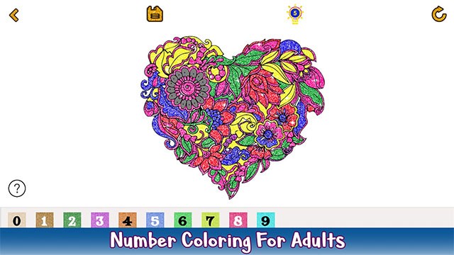 Valentine Glitter Color By Number là app tô màu theo số chủ đề Valentine