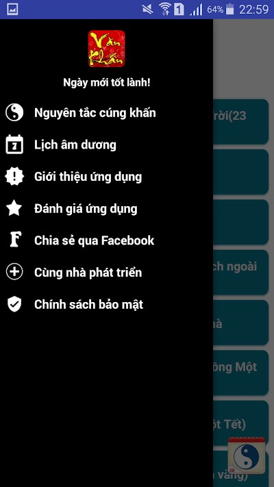 Thông tin trên ứng dụng Văn khấn Việt