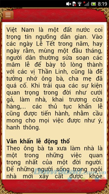 Nội dung văn khấn