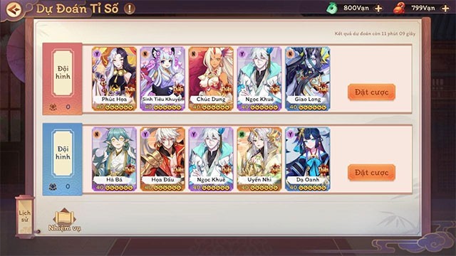 Sự kiện Dự Đoán Tỷ Số