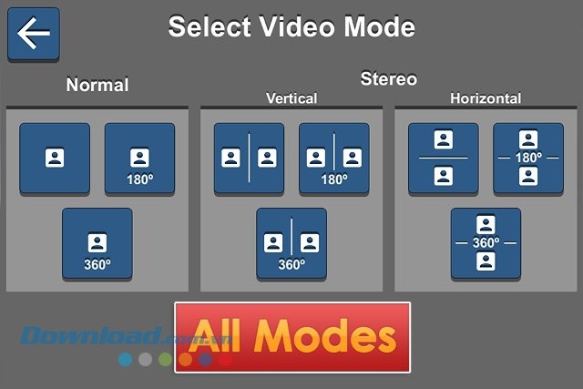 VaR's VR Video Player hỗ trợ nhiều chế độ xem
