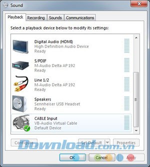 Lựa chọn làm thiết bị input