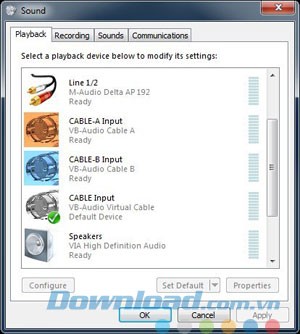 Lựa chọn làm thiết bị mặc định