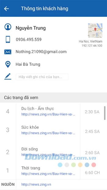 Thông tin khách hàng