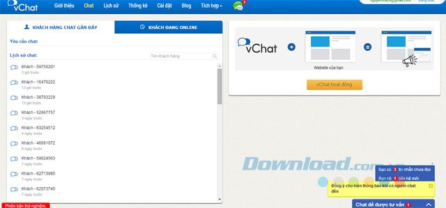 Giao diện vChat