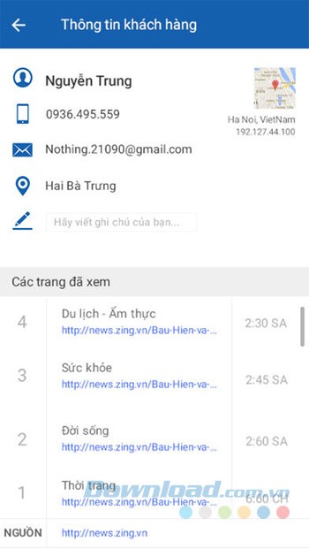 Thông tin khách hàng