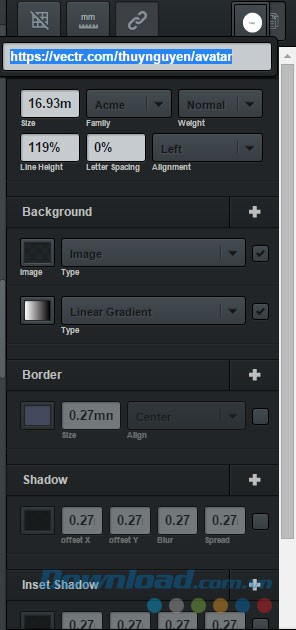 Các lựa chọn tùy chỉnh và chia sẻ file