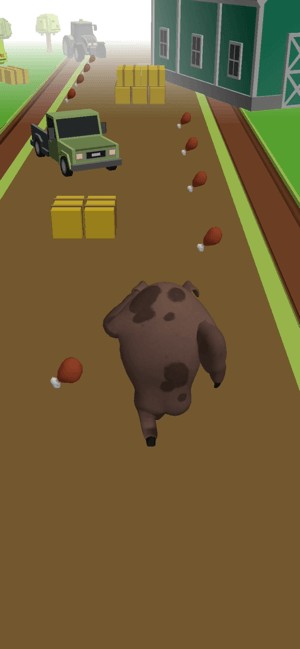 Vào vai một nhân vật ăn thịt và chạy để thu thập đùi gà trong game Vegan Run