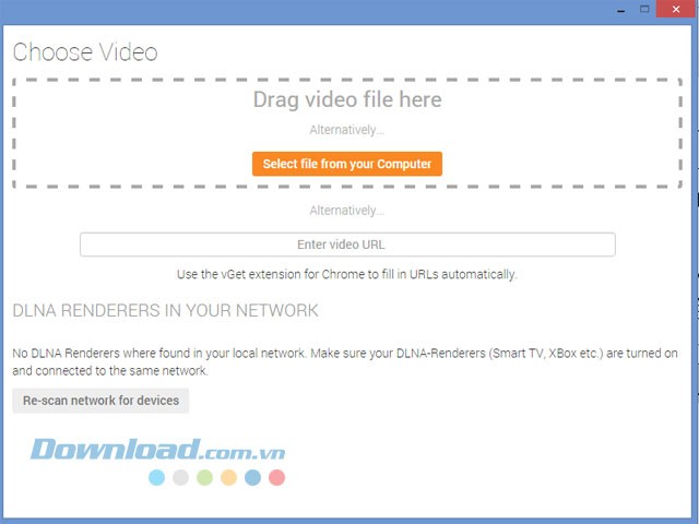 Giao diện ứng dụng vGet Cast