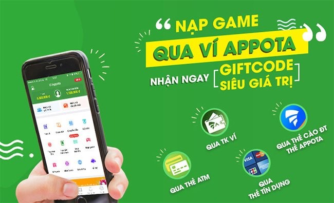 Ứng dụng ví điện tử Appota trên Android