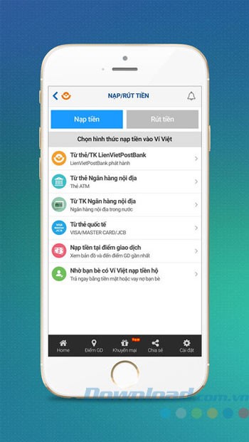 Nạp tiền vào Ví