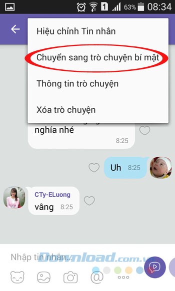 Chuyển sang trò chuyện bí mật