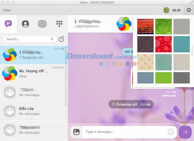 Hình nền của Viber cho Mac