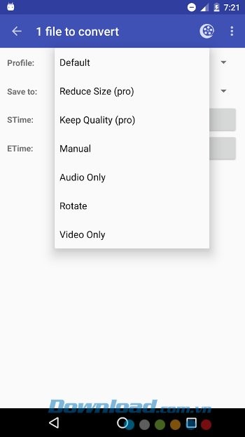 Các tùy chọn tiện ích của Video Converter