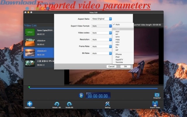 Xuất video ở nhiều định dạng