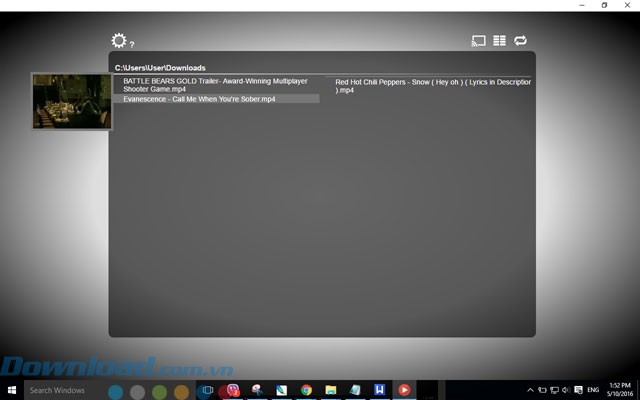 Xem video dạng danh sách