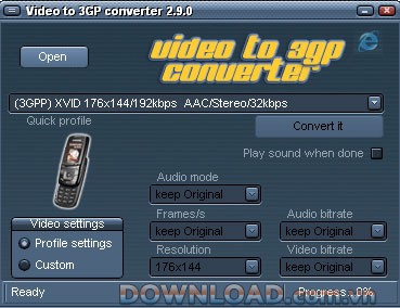 Video to 3GP converter