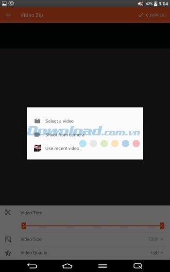 Chọn video muốn nén