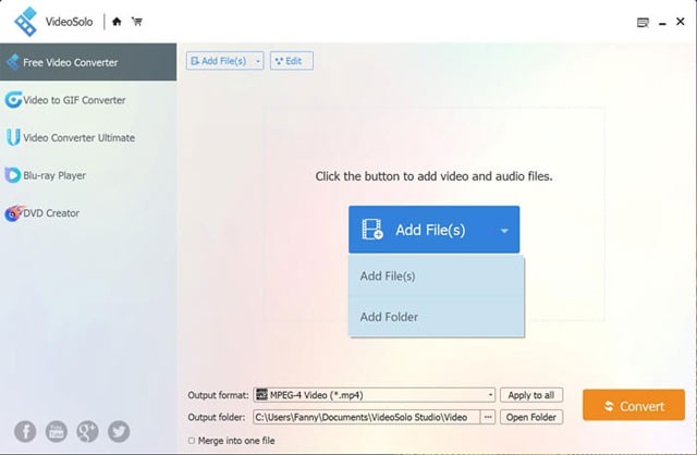 Giao diện VideoSolo Free Video Converter