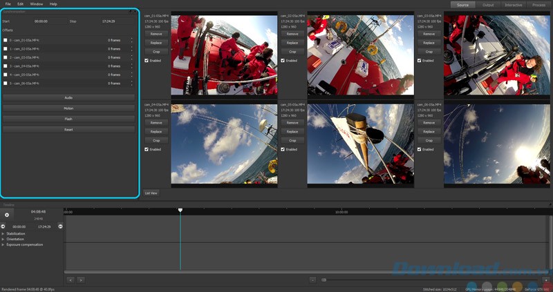Giao diện VideoStitch Studio