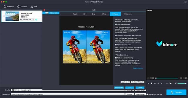 Vidmore Video Enhancer là phần mềm nâng cao chất lượng video