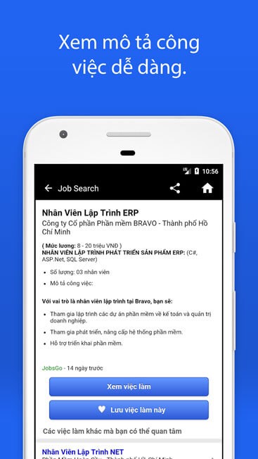 Cũng cấp mô tả công việc chi tiết