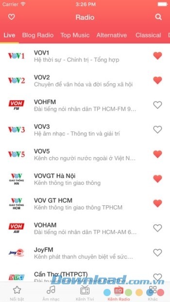 Nghe các kênh Radio nổi tiếng của Việt Nam