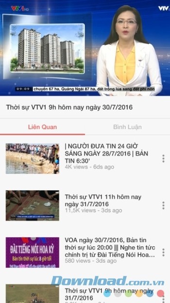 Danh sách kênh được cập nhật thường xuyên