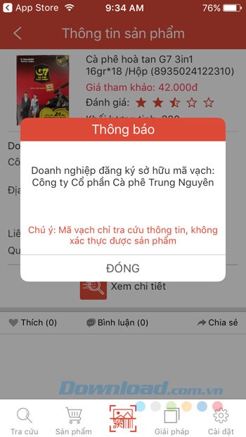 Thông báo sản phẩm