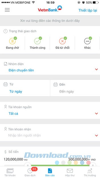 Báo cáo giao dịch