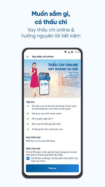 Vay thấu chi online - Hưởng nguyên lãi tiết kiệm
