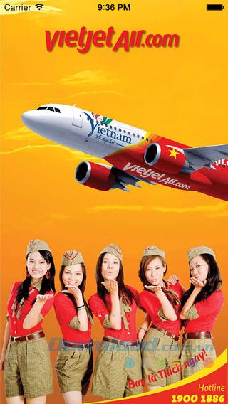 Giao diện chính của VietJet Air