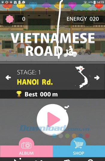 Giao diện chính của game Vietnamese Road