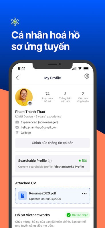 Tùy chỉnh hồ sơ ứng tuyển