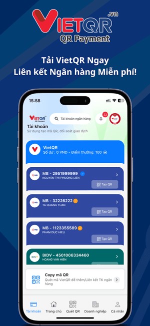 Liên kết ngân hàng miễn phí