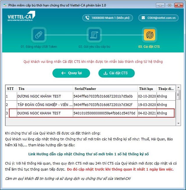 Phần mềm chứng thực chữ ký số Viettel-CA