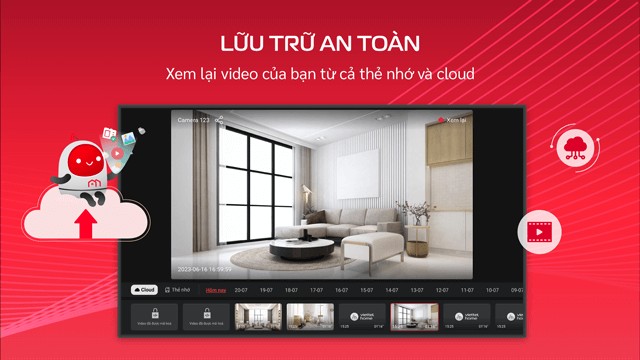 Xem lại video của bạn từ cả thẻ nhớ và cloud
