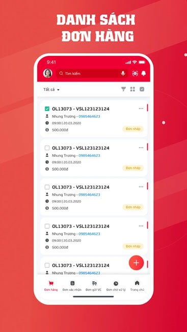 Danh sách đơn hàng
