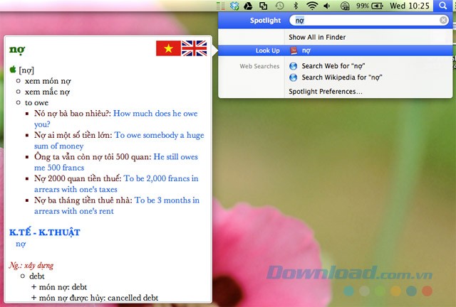 Tra từ trong Spotlight