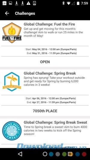 Tham gia các thử thách trên ViewFit cho Android