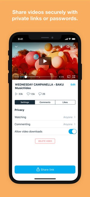 Chia sẻ video riêng tư