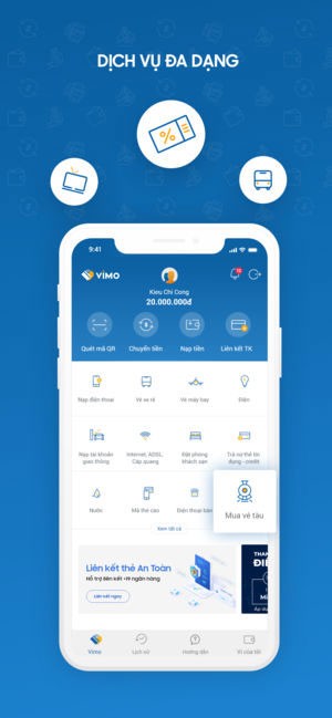 Giao diện ứng dụng Vimo trên iOS