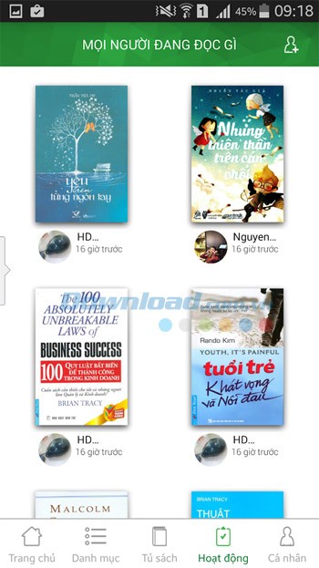 Theo dõi bạn bè đang đọc sách gì