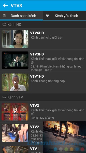 Danh sách kênh HD
