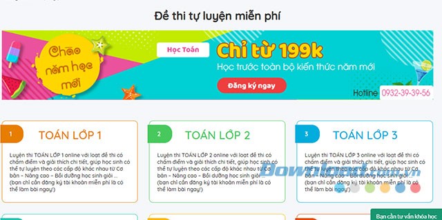 Đề thi tự luyện miễn phí cho học viên