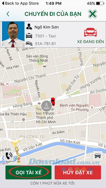 Gọi tài xế chuyến đi của bạn
