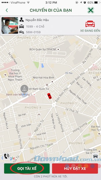 Gọi tài xế taxi