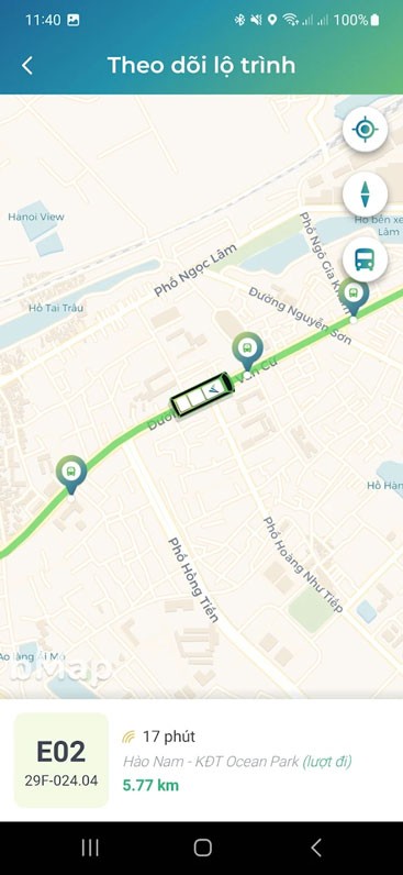 Lộ trình xe buýt điện