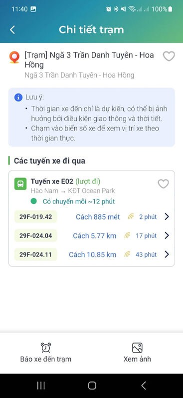 Thông tin chi tiết trạm