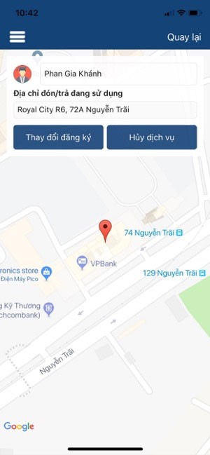 Địa điểm đưa đón học sinh